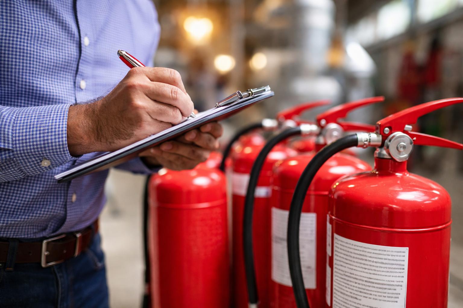 Feuerlöscher an der Wand – betriebliche Brandschutzausstattung